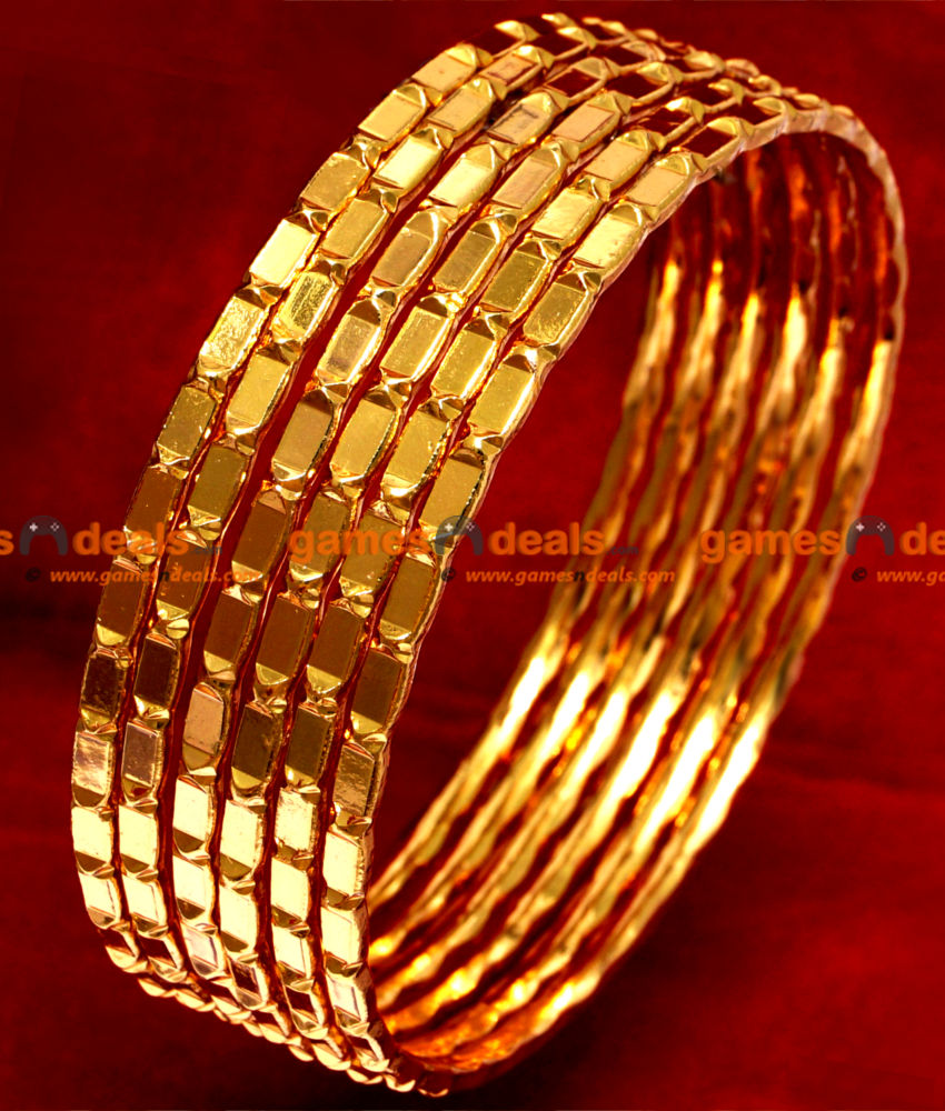 BR0192.6 Size Traditional South Indian Gold Plated Bangle Design